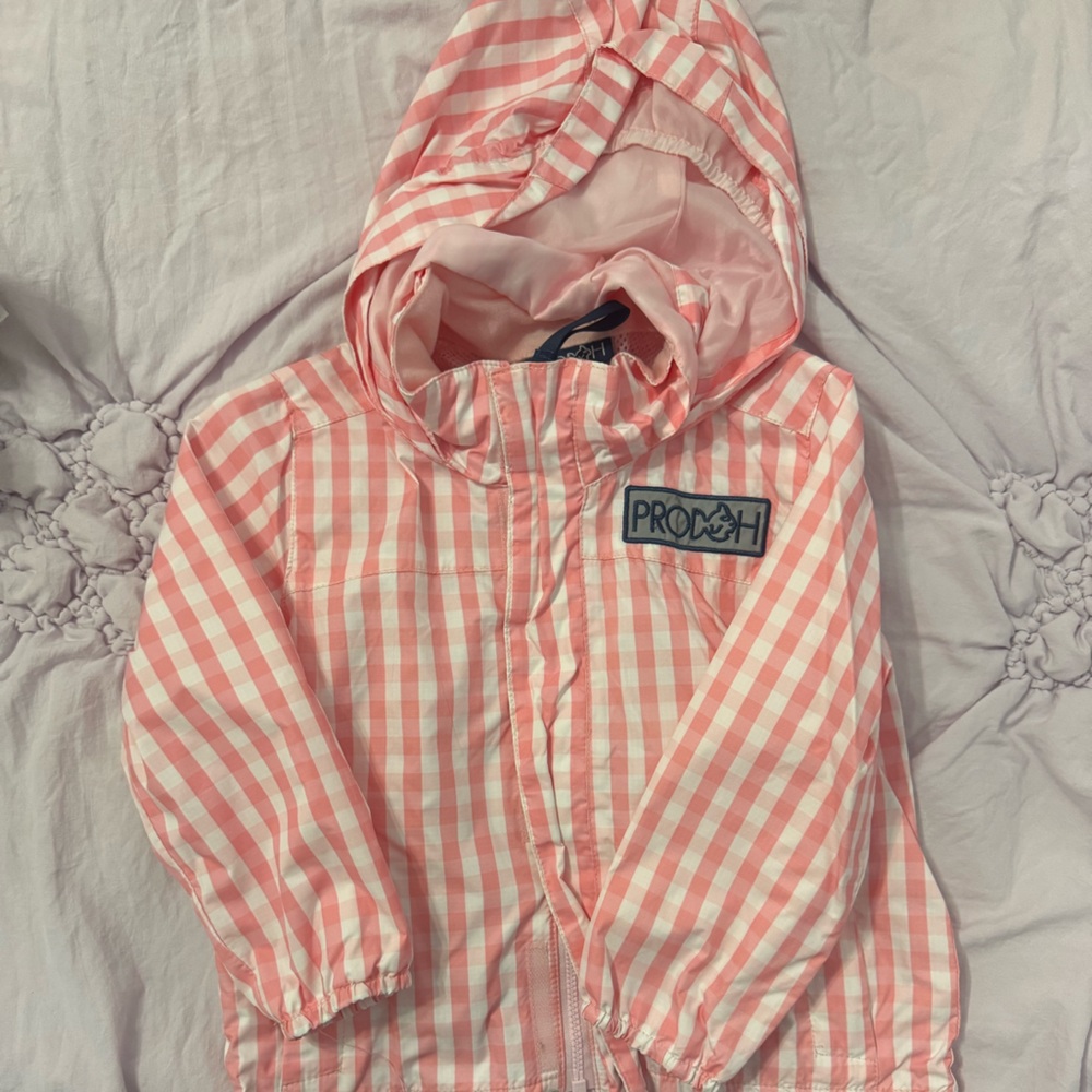 Pink Checkered Kids rain jacket